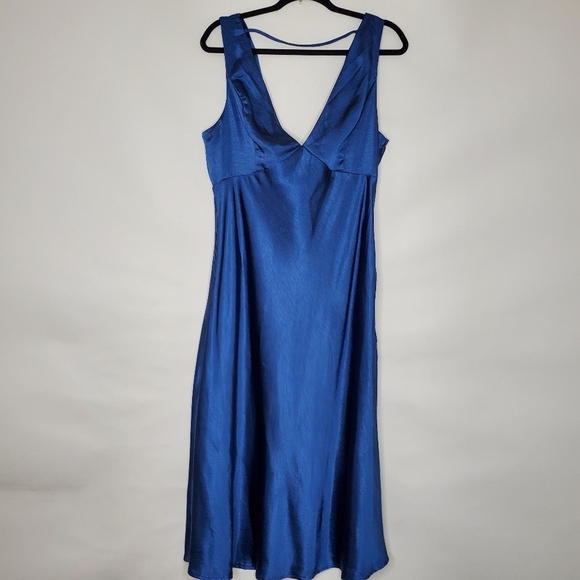 Lulus Incredible Love Satin Cowl Back Slip Dress Size XL Midi Babydoll Femme NEW - Picture 3 of 14